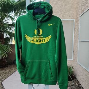 Nike Green Women's Hoodie with Yellow Accents